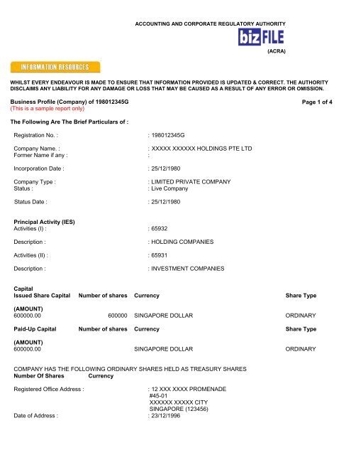 新加坡公司商业档案费用详解及支付方式指南 - 第1张